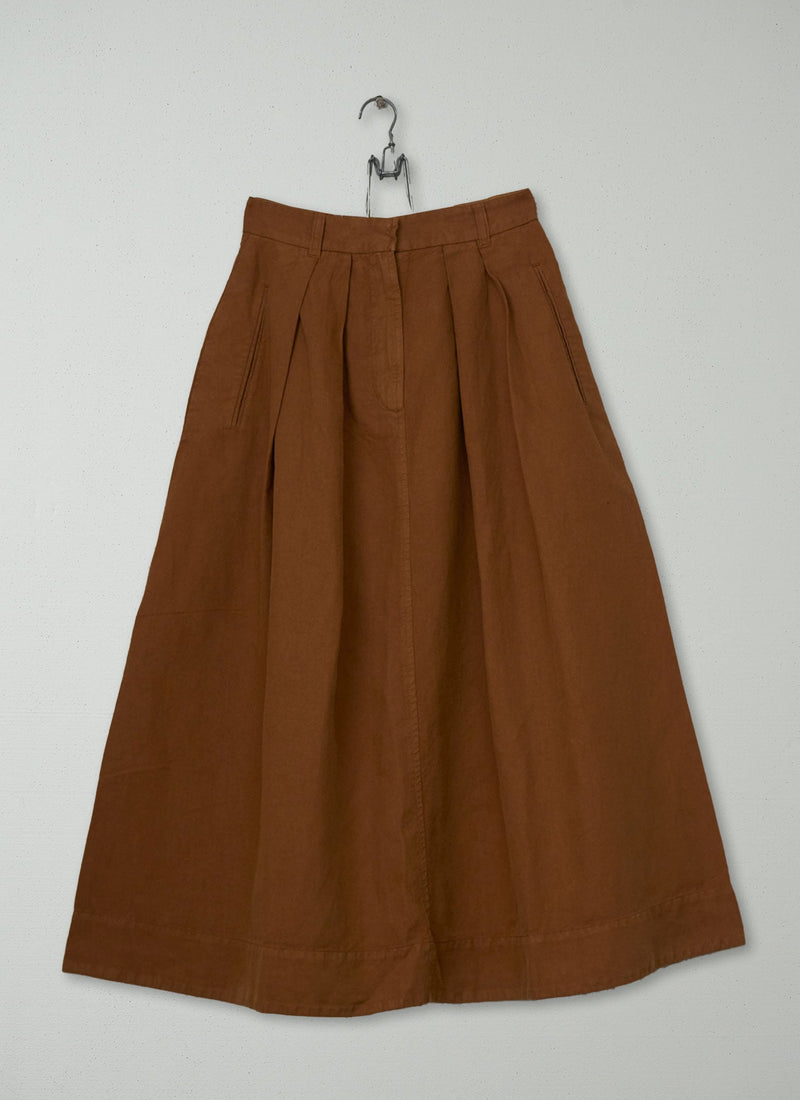Reworn Cotton Linen Skirt Size 6 (401) | Cinnamon