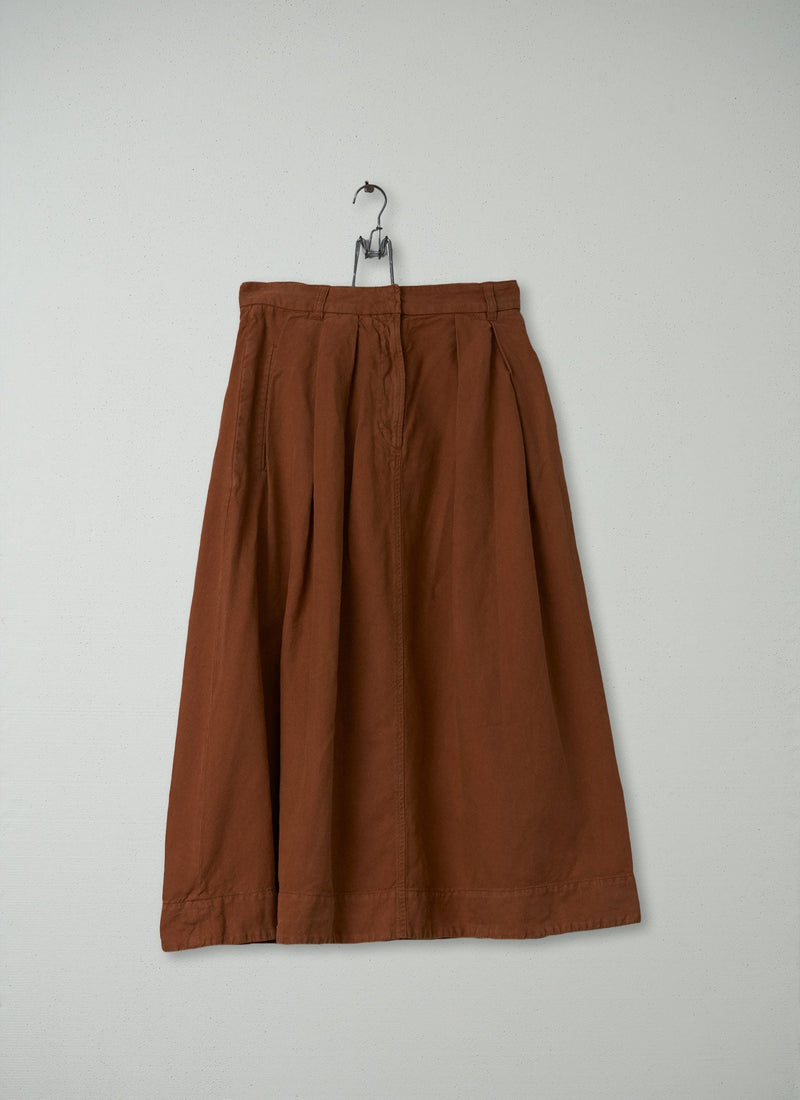 Reworn Pleat Front Skirt Size 10 (078) | Cinnamon