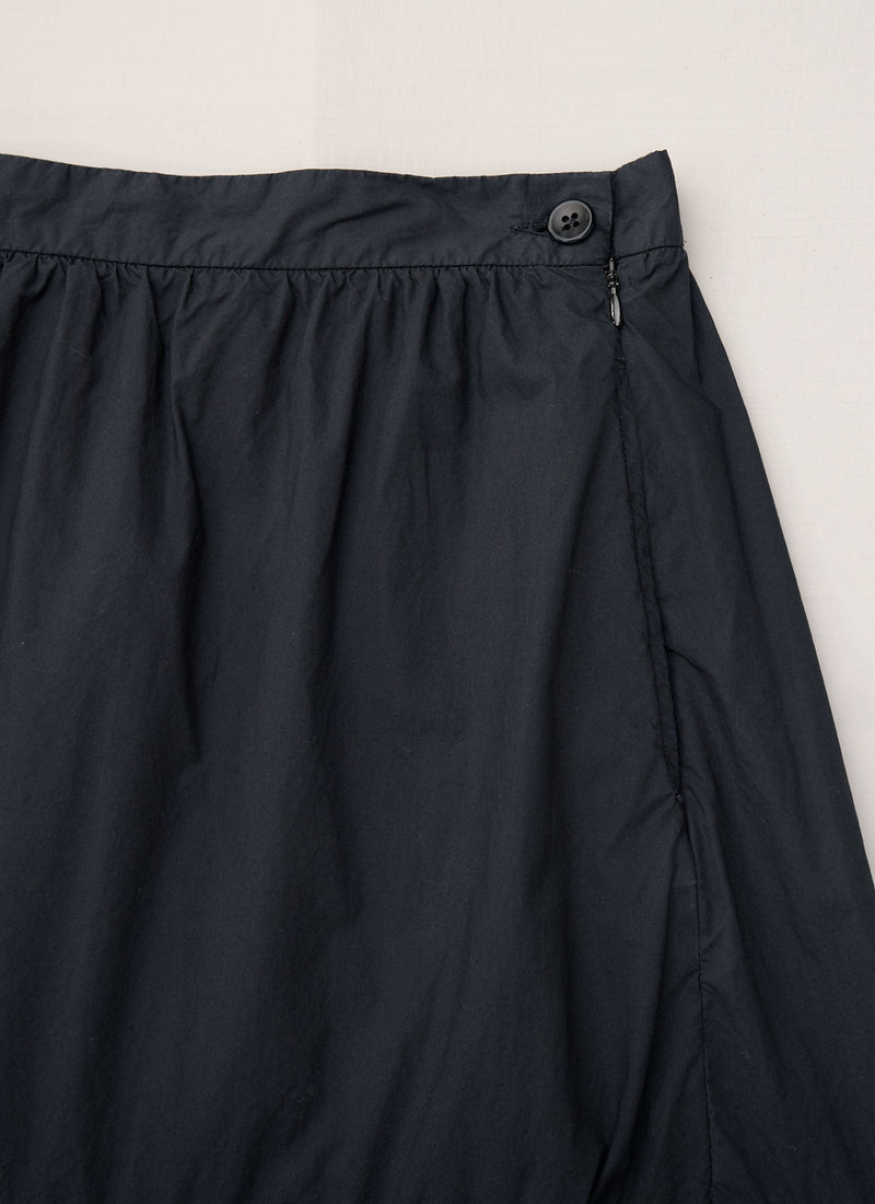 Reworn Tiered Cotton Poplin Skirt Size 12 (363) | Blue Grey