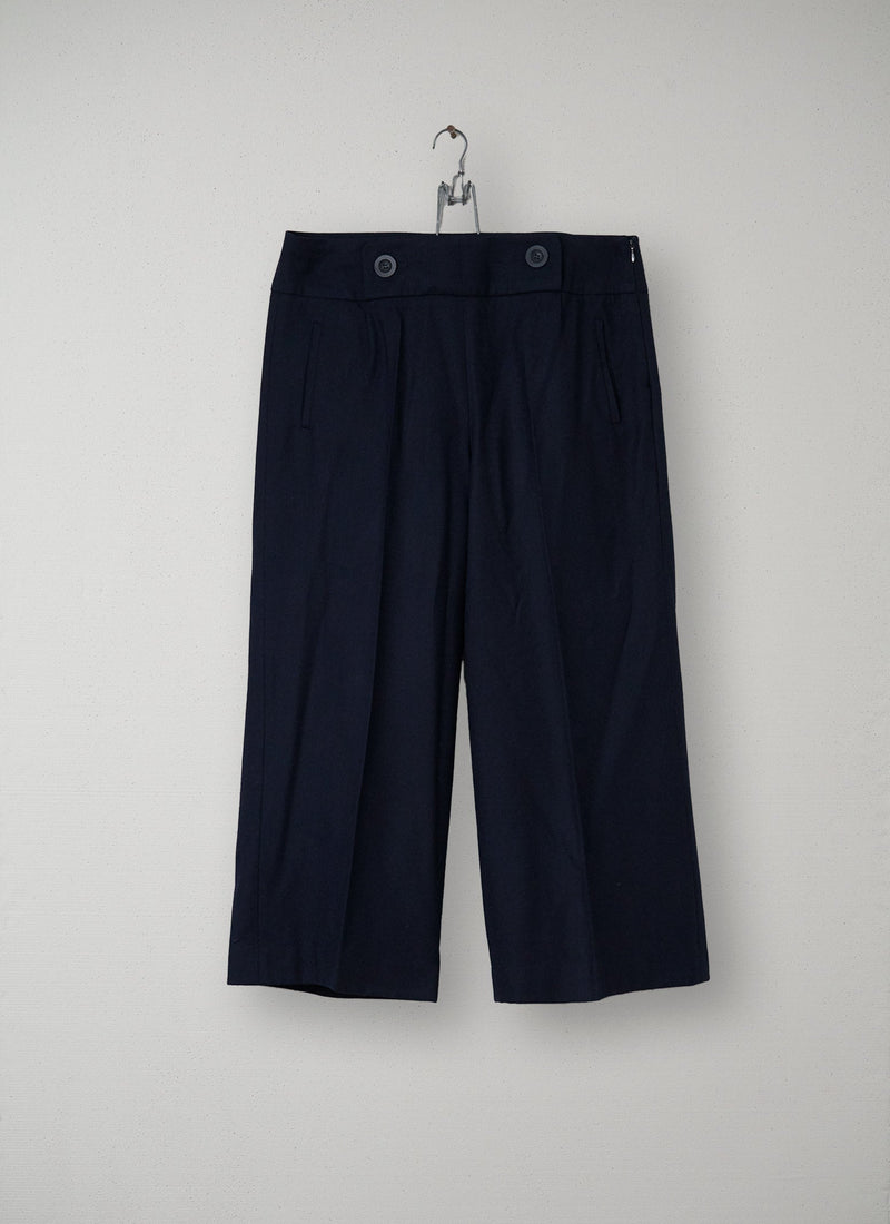 Reworn Cropped Sailor Trousers Size 14 (064) | Navy
