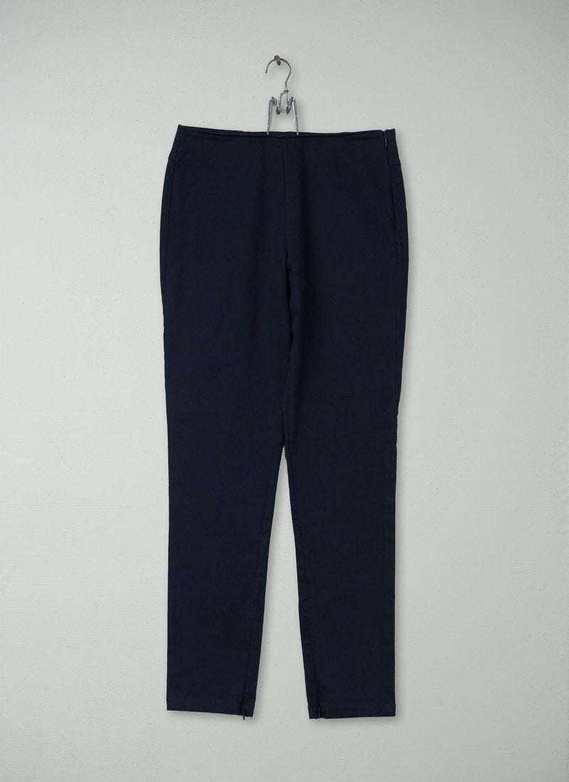 Reworn Bedford Cord Slim Trousers Size 10 (053) | Navy