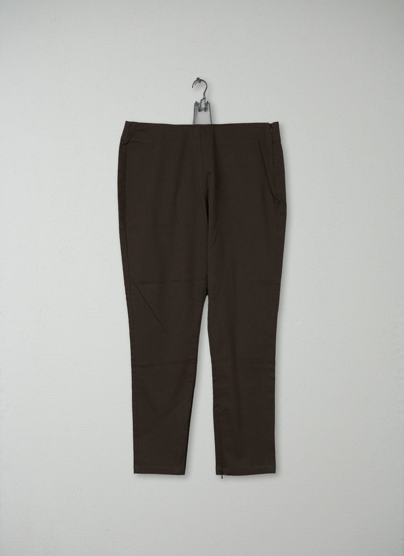 Reworn Slim Leg Trousers Size 16 (082) | Brown