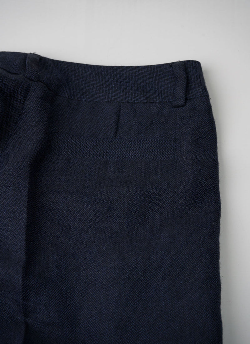 Reworn Dora Wide Leg Trousers Size 12 (101) | Dark Navy