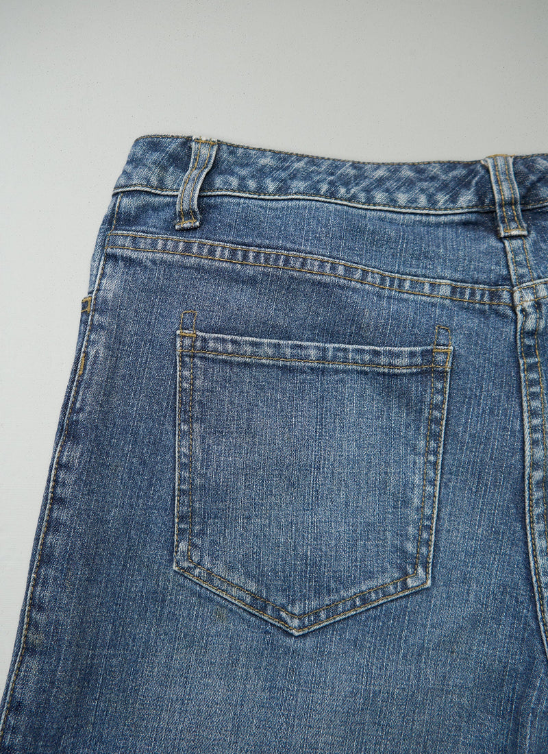 Reworn Cropped Jeans Size 12 (1164) | Indigo