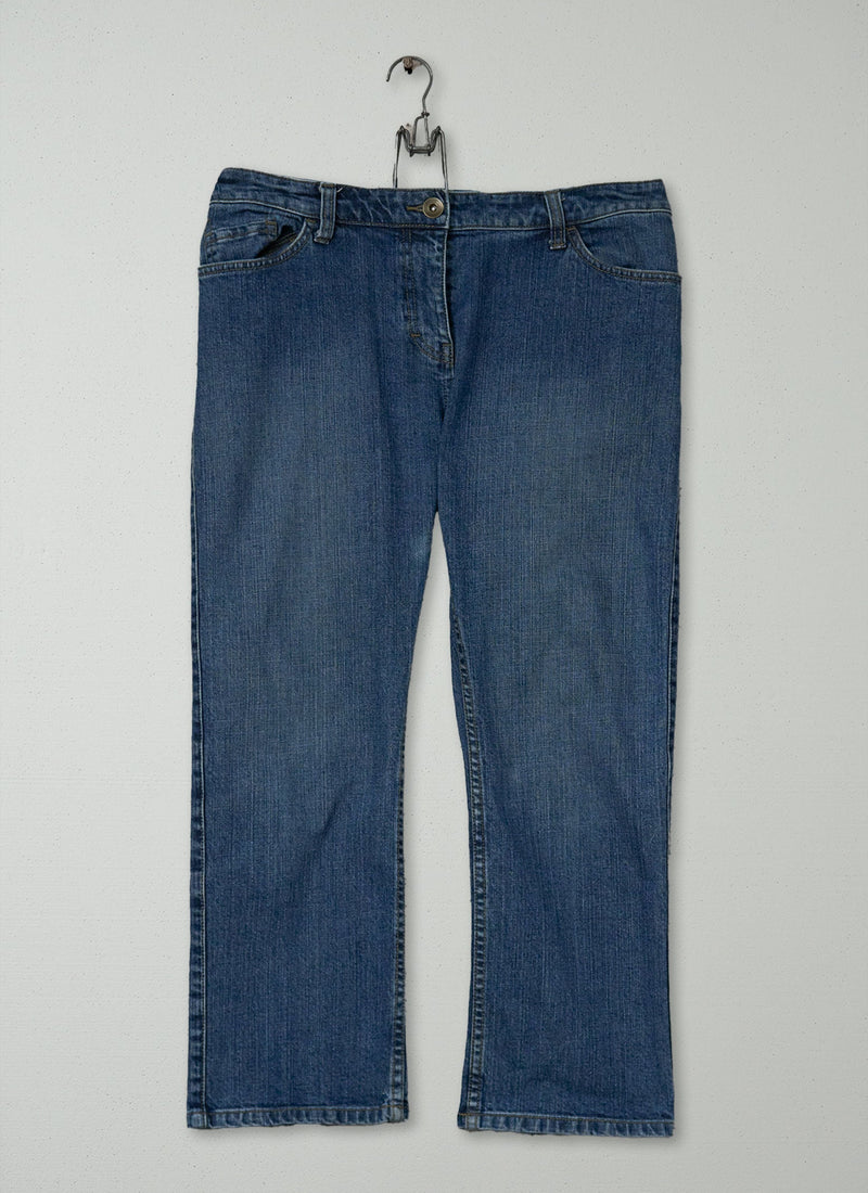 Reworn Cropped Jeans Size 12 (1164) | Indigo