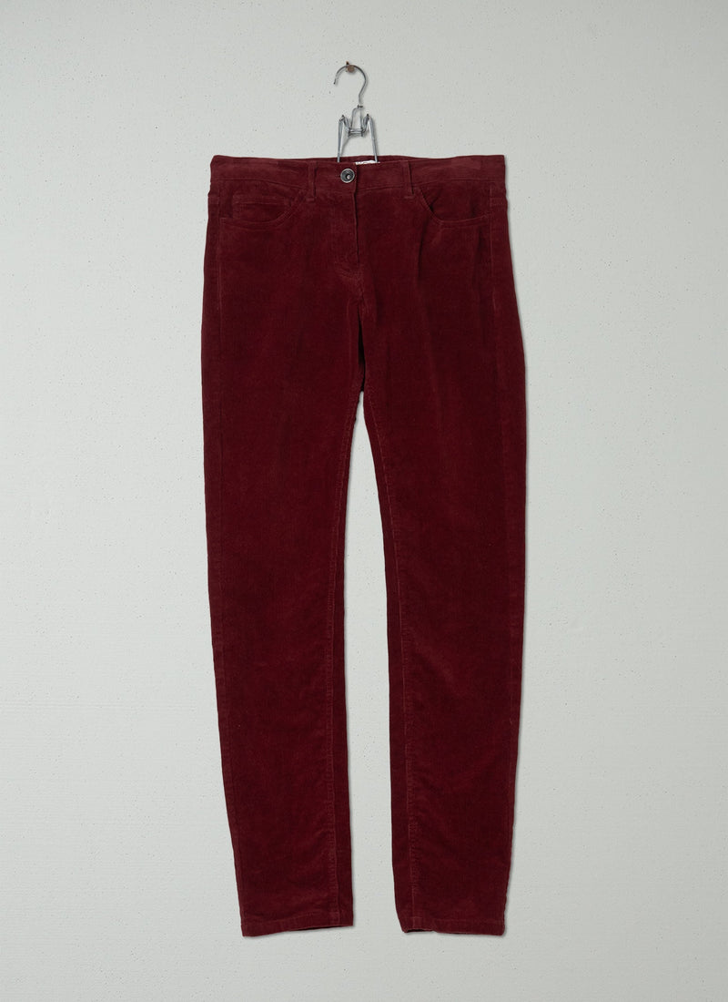 Reworn Cord Skinny Jeans Size 10 (192) | Boysenberry