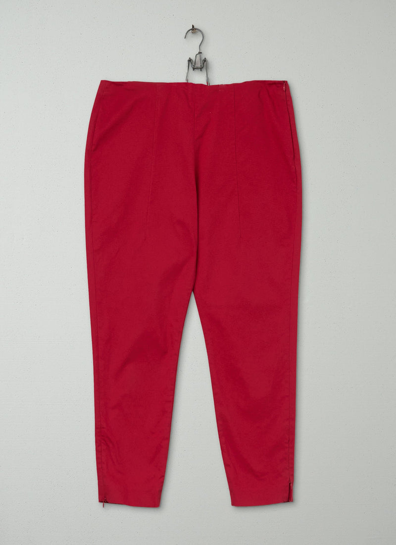 Reworn Ryoko Slim Trousers Size 14 (790) | Red
