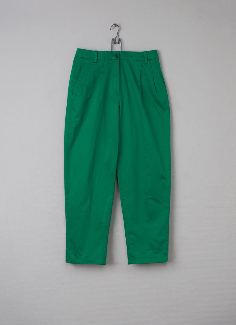 Reworn Pleat Trousers Size 10 (071) | Green