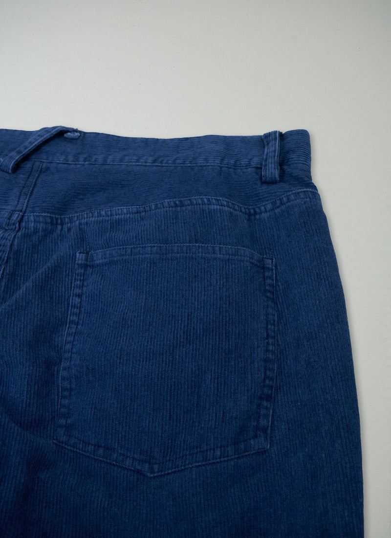 Reworn Straight Cord Jeans Size 16 (136) | Blue