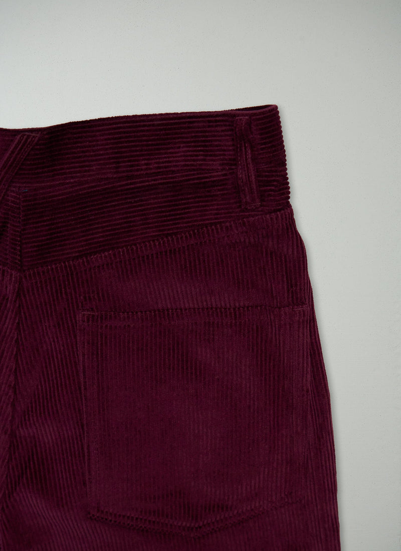Reworn Cord Trousers Size 10 (831) | Berry