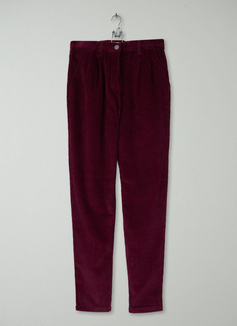 Reworn Cord Trousers Size 10 (831) | Berry