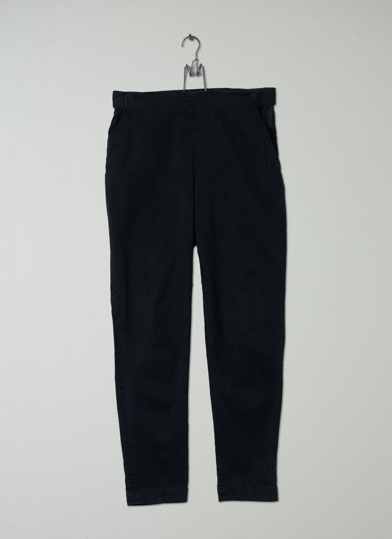 Reworn Slim Cotton Trousers Size 10 (195) | Black