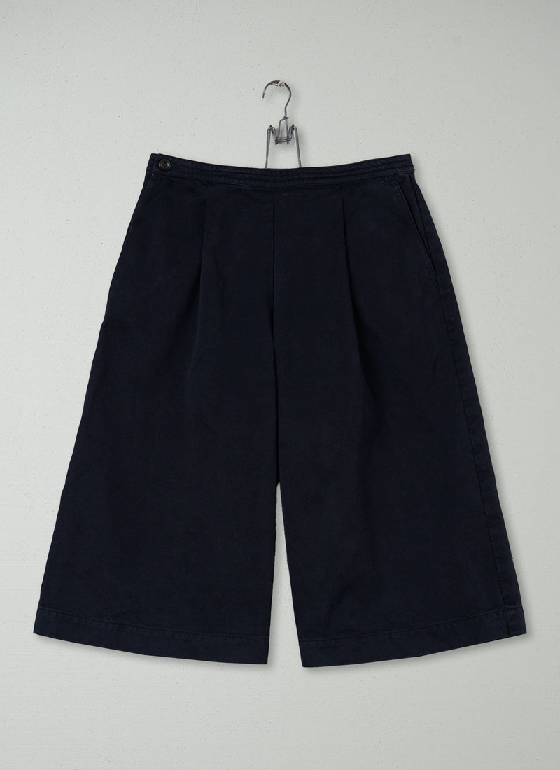 Reworn Cotton Twill Culottes Size 12 (294) | Navy