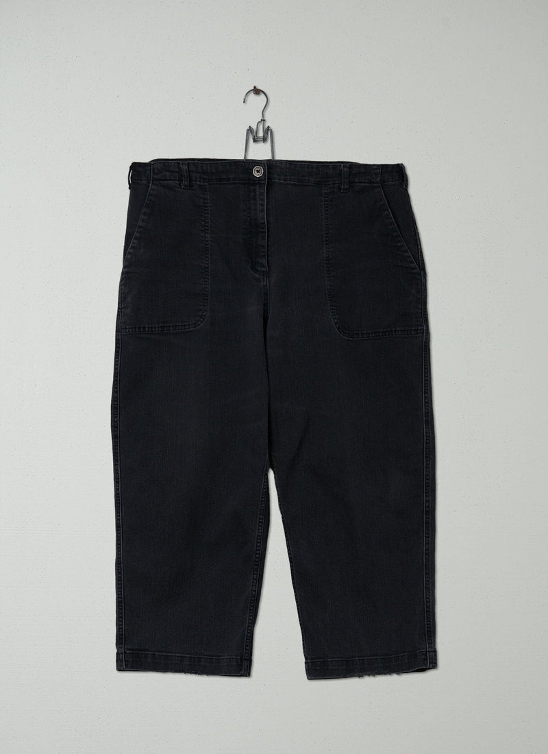 Reworn Cropped Ashley Trousers Size 14 (193) | Black