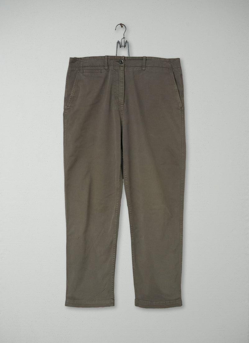 Reworn Cotton Twill Trousers Size 8 (062) | Mink