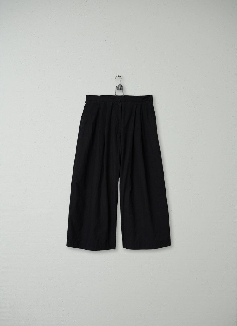Reworn Cotton Poplin Culottes Size 14 (157) | Black