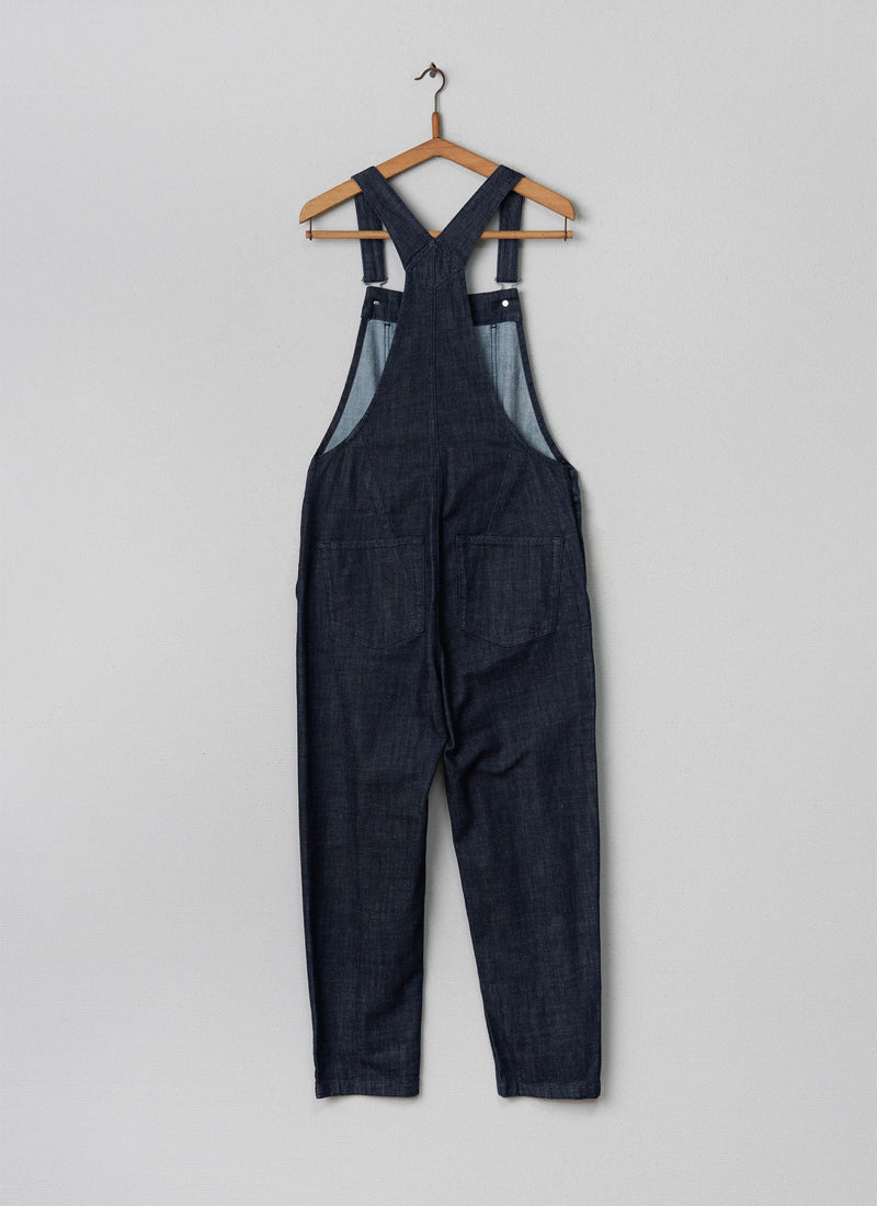 Reworn Denim Dungarees Size 8 (010) | Indigo
