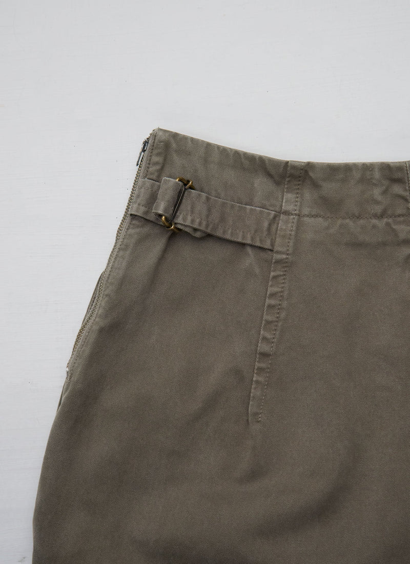 Reworn Cotton Twill Side Fastening Trousers Size 8 (701) | Mink