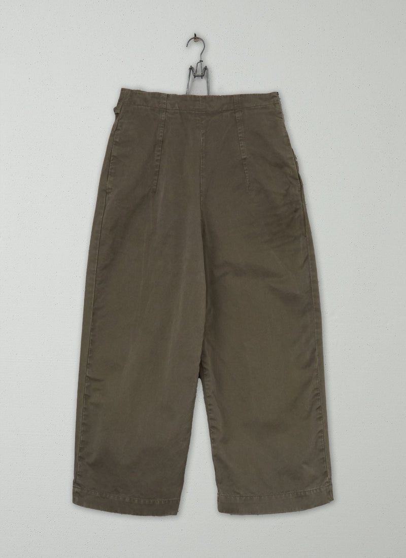 Reworn Cotton Twill Side Fastening Trousers Size 8 (701) | Mink
