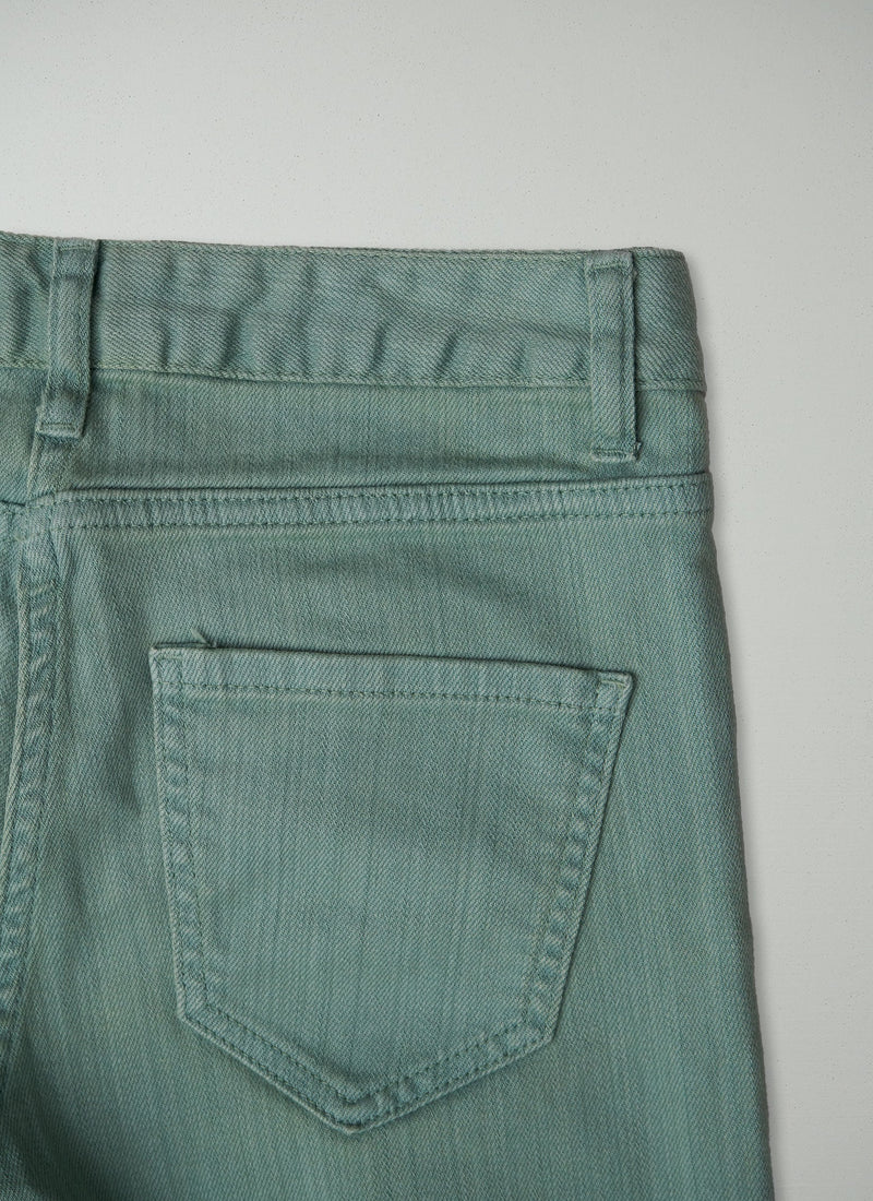 Reworn Coloured Slim Leg Trousers Size 8 (202) | Green
