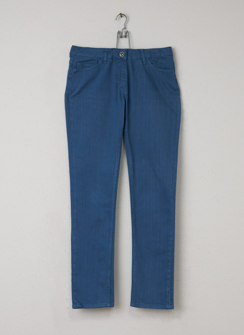 Reworn Slim Leg Trousers Size 10 (035) | Blue