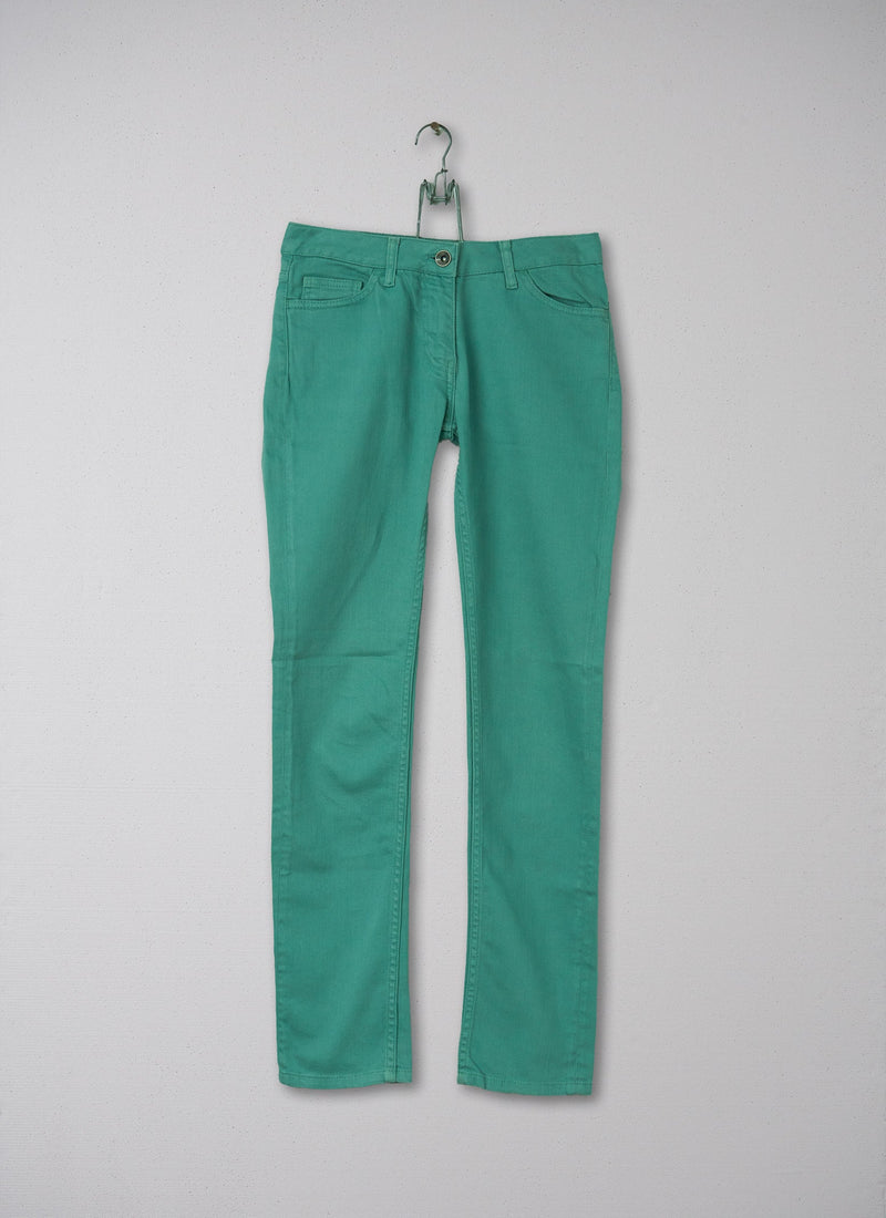 Reworn Coloured Slim Leg Jean Size 8 (076) | Teal