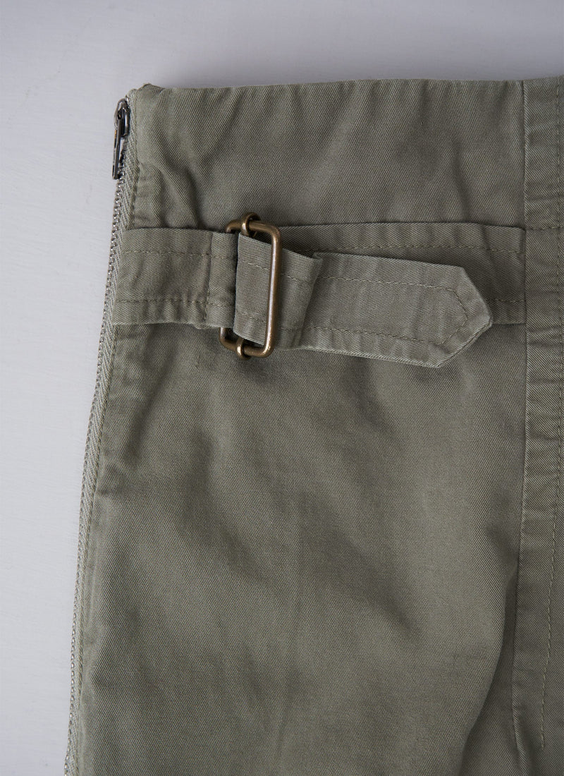 Reworn Side Fastening Trousers Size 12 (063) | Khaki