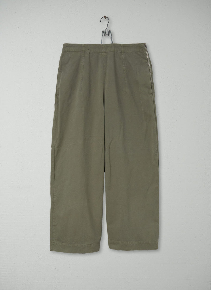 Reworn Side Fastening Trousers Size 12 (063) | Khaki