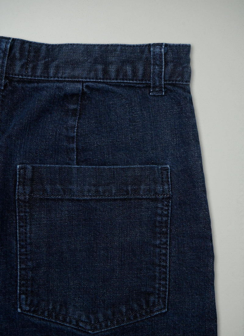 Reworn Wide Leg Denim Trousers Size 10 (683) | Indigo
