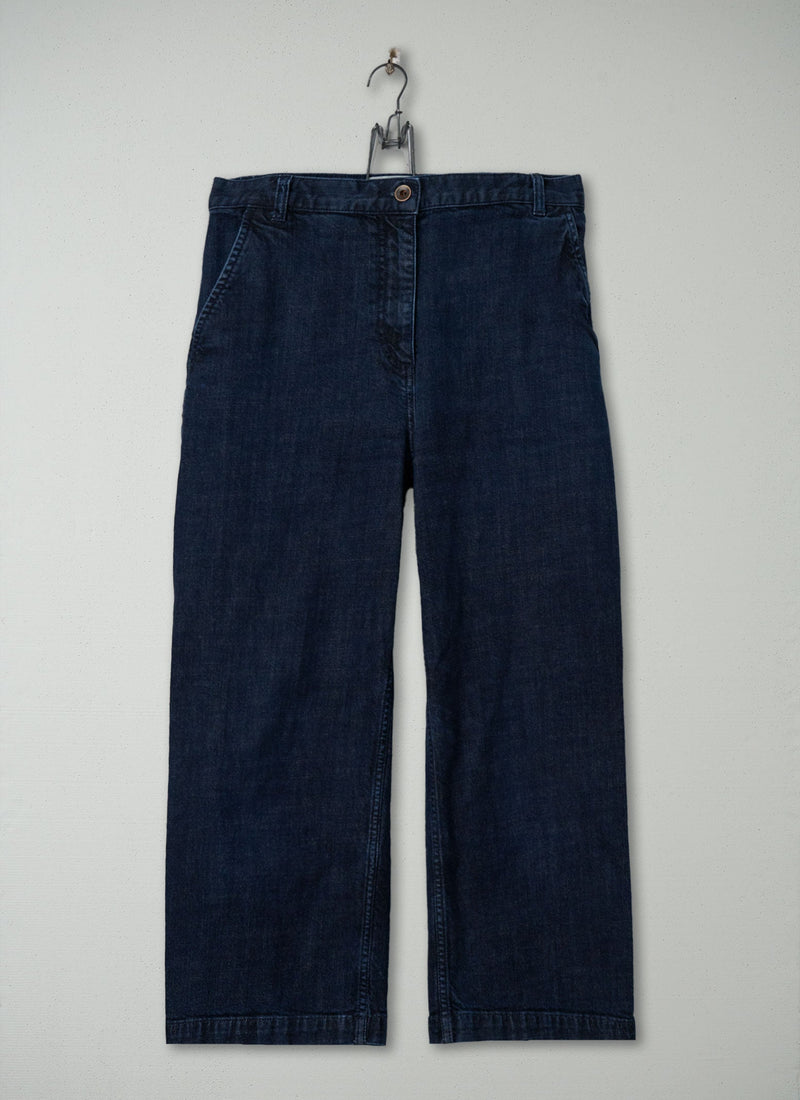 Reworn Wide Leg Denim Trousers Size 10 (683) | Indigo