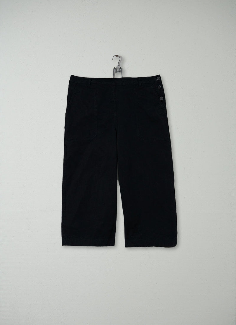 Reworn Cotton Twill Workwear Trousers Size 18 (119) | Black