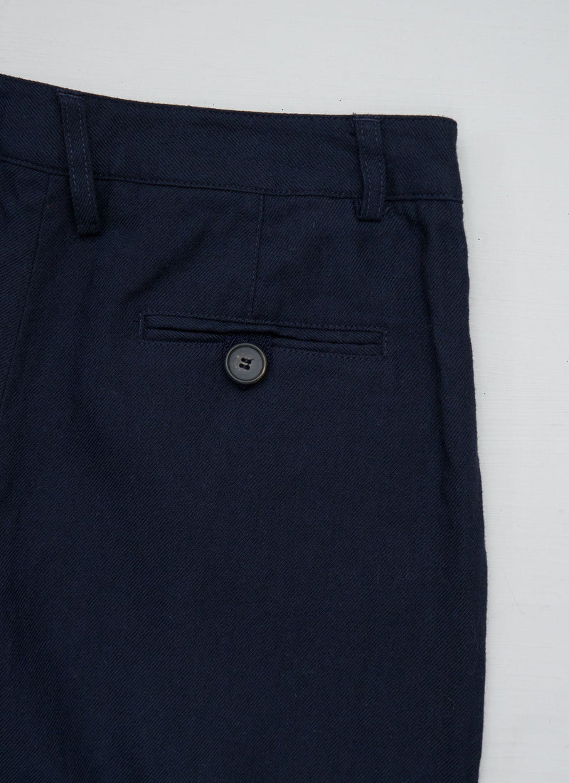 Reworn Soft Wool Trousers Size 10 (837) | Dark Navy