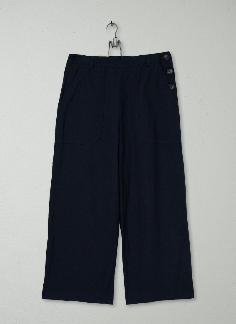 Reworn Soft Wool Trousers Size 10 (837) | Dark Navy