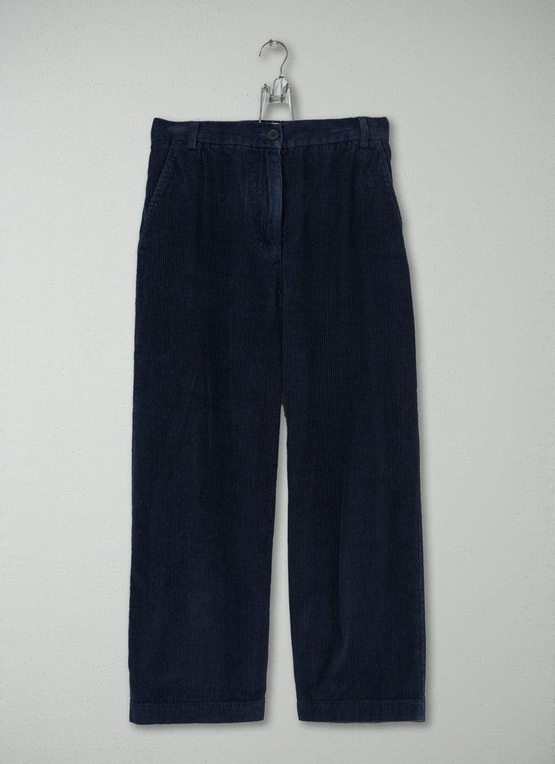 Reworn Cord Cropped Trousers Size 8 (325) | Navy