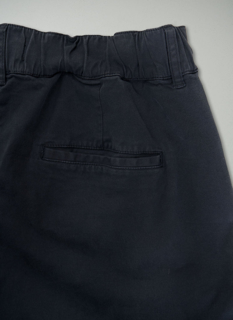 Reworn Cotton Twill Pull On Trousers Size 14 (284) | Navy