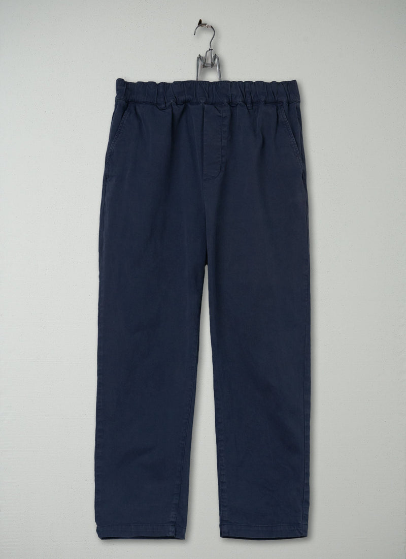 Reworn Cotton Twill Pull On Trousers Size 14 (284) | Navy