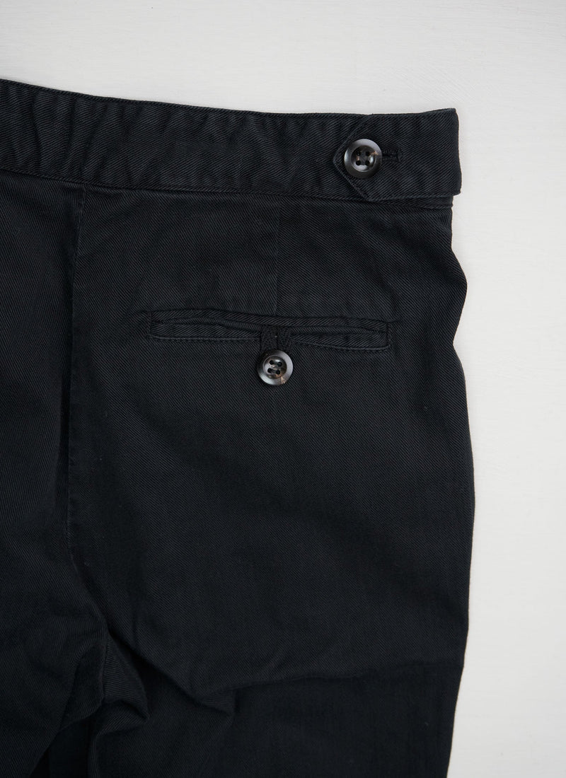 Reworn Slim Cotton Twill Trousers Size 8 (110) | Washed Black