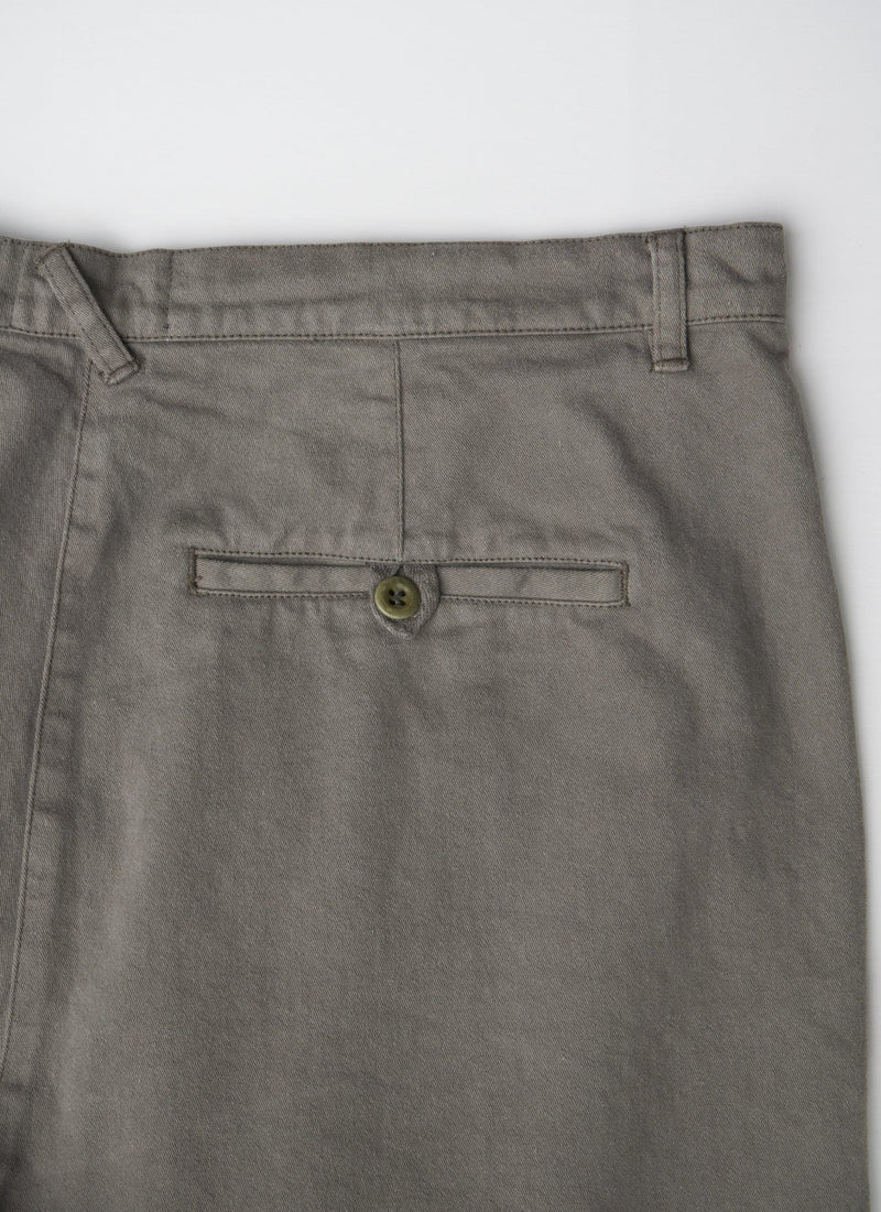 Reworn Cropped Workwear Trousers Size 18 (011) | Khaki