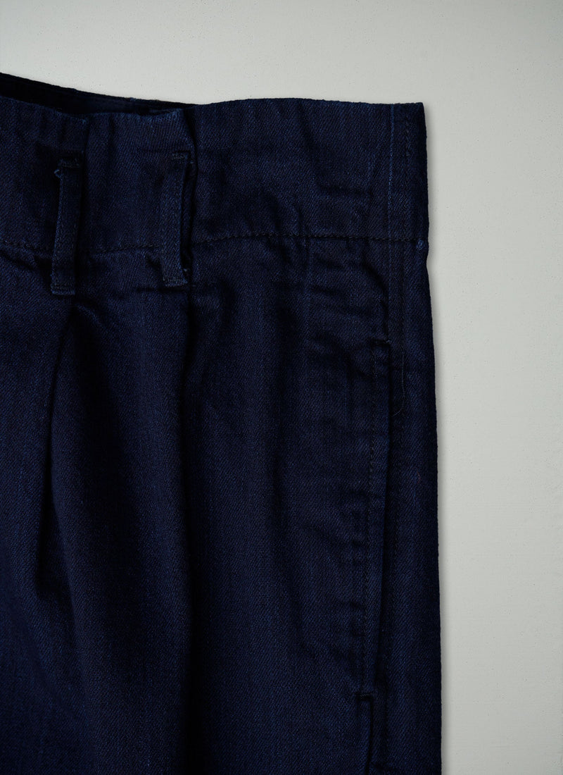 Reworn Indigo Cropped Trousers Size 18 (211) | Indigo