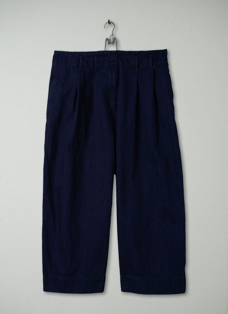Reworn Indigo Cropped Trousers Size 18 (211) | Indigo
