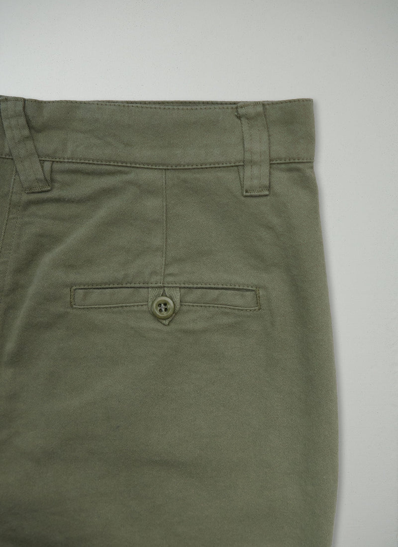 Reworn Cotton Twill Workwear Trousers Size 14 (826) | Sage
