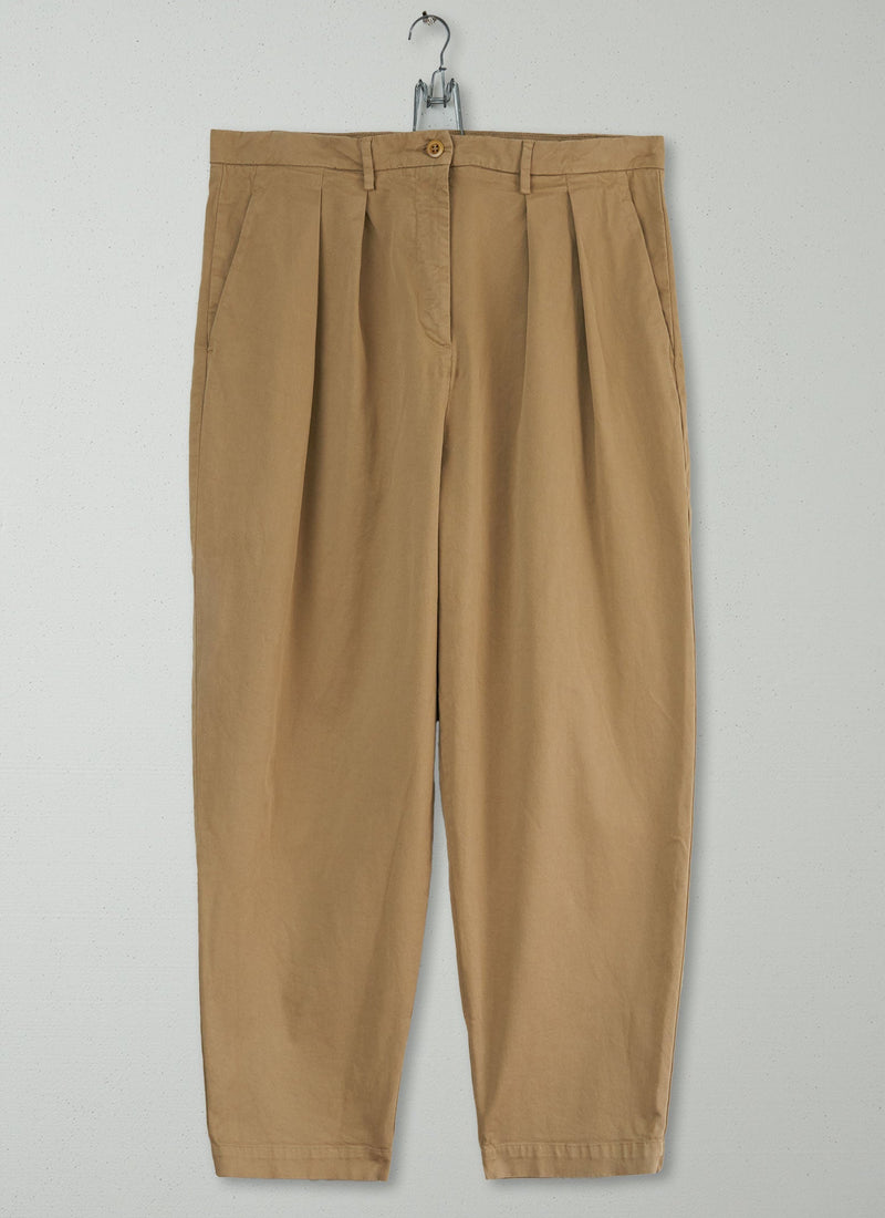Reworn Cotton Twill Tapered Trousers Size 18 (326) | Maple