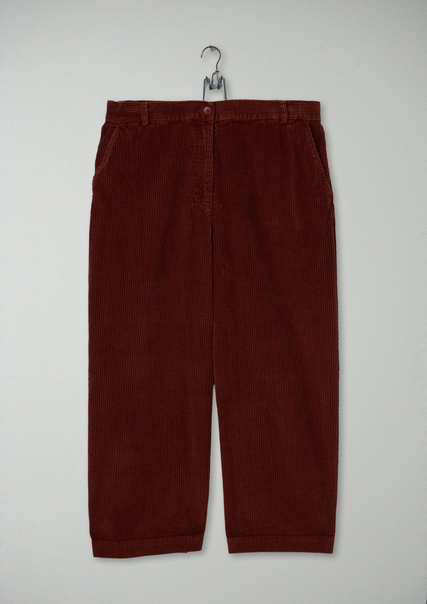 Reworn Cord Wide Leg Trousers Size 18 (552) | Chestnut
