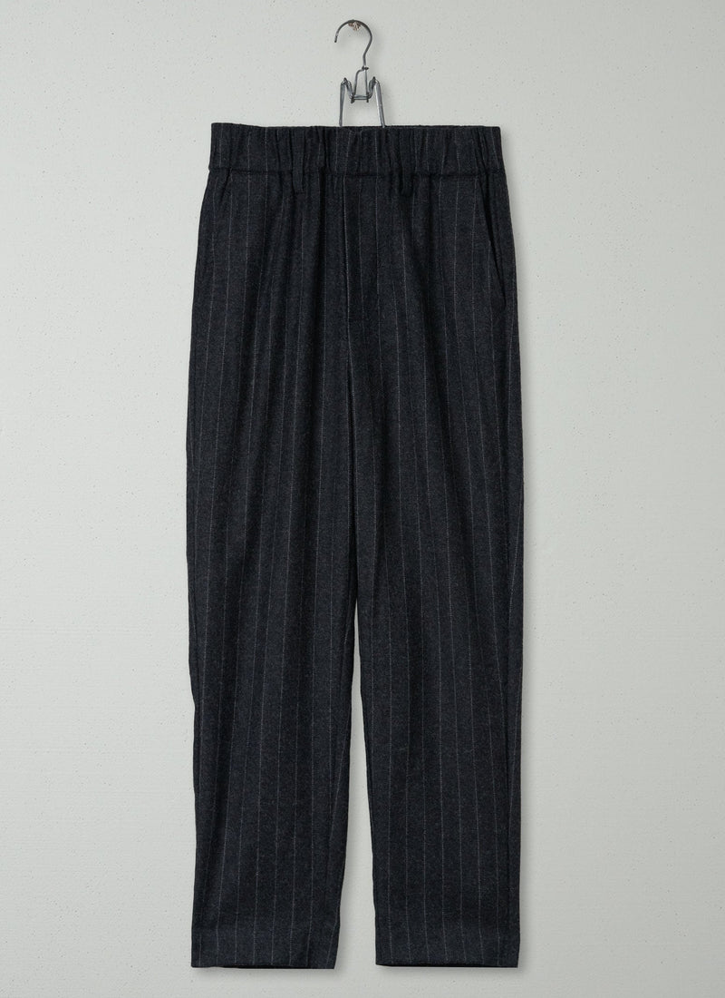 Reworn Wool Pinstripe Trousers Size 6 (334) | Charcoal