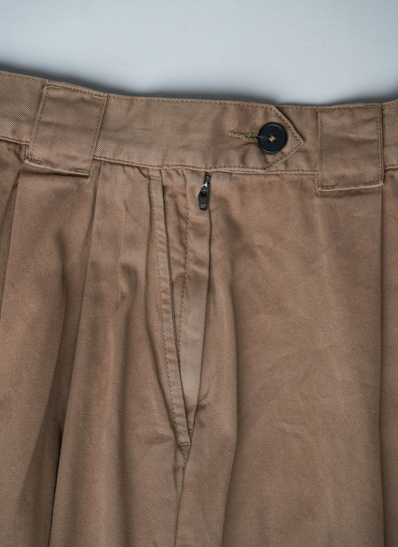 Reworn Cotton Twill Culottes Size 10 (214) | Maple