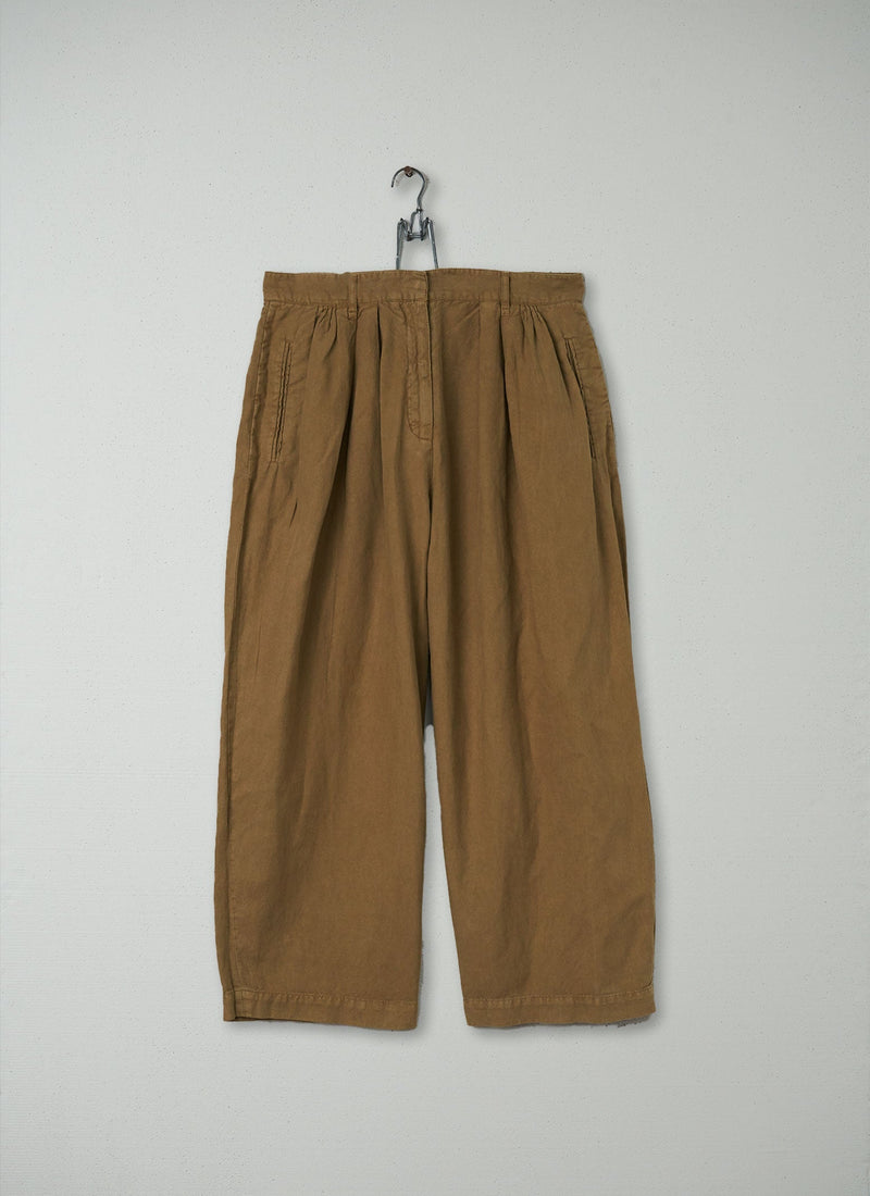 Reworn Cotton Linen Cropped Trousers Size 12 (109) | Maple