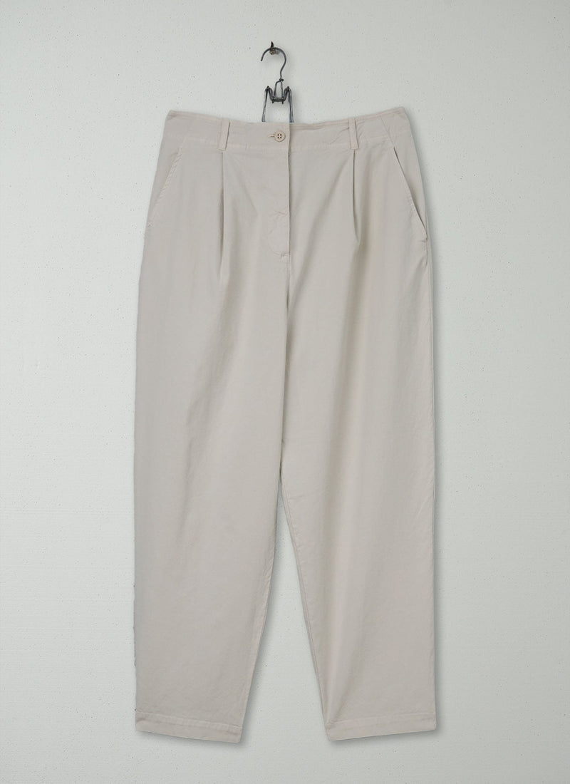 Reworn Cotton Canvas Trousers Size 14 (840) | Parchment