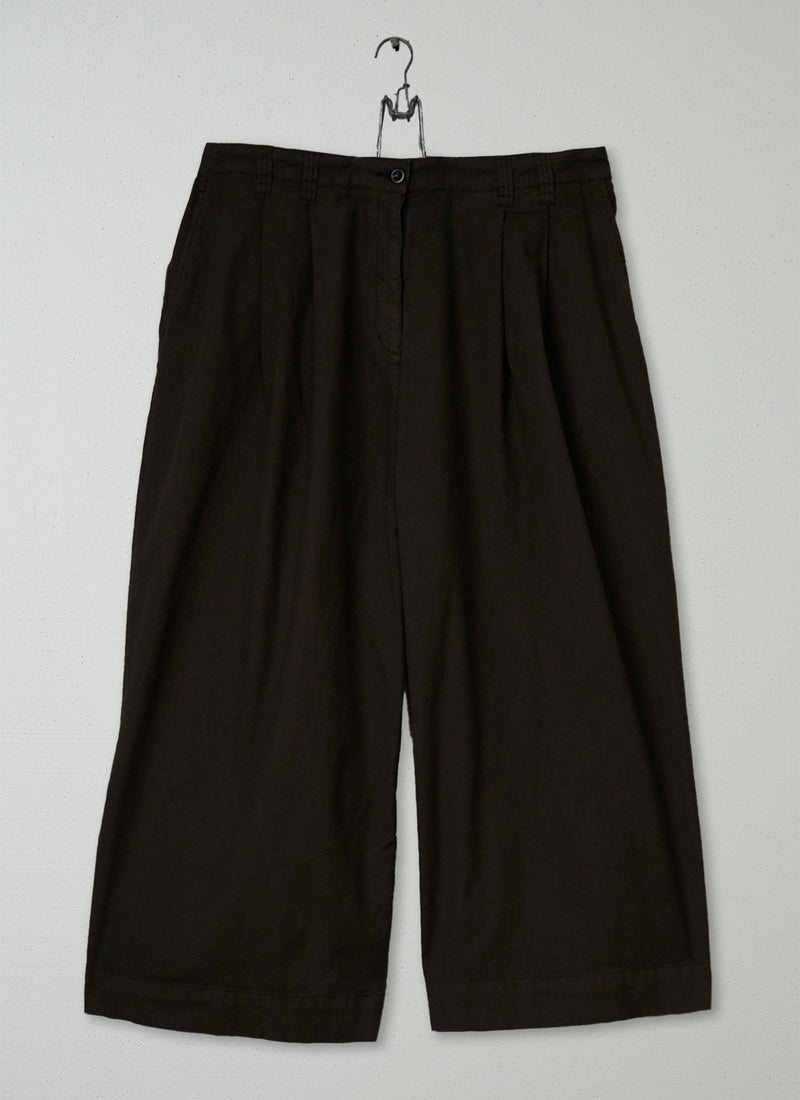 Reworn Canvas Pleat Front Trousers Size 6 (1560) | Verde Gris
