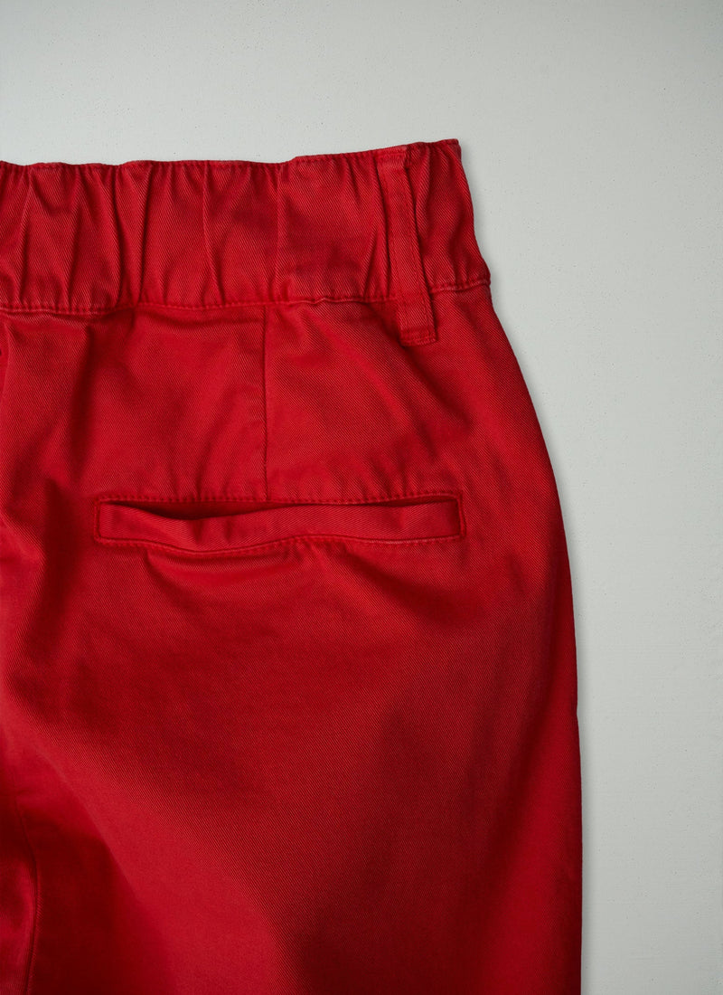 Reworn Pull On Cotton Twill Trousers size 8 (188) | Red
