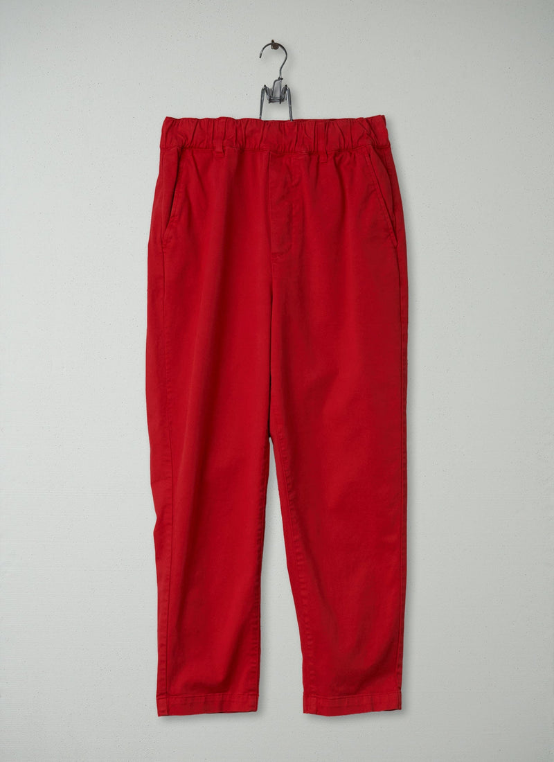 Reworn Pull On Cotton Twill Trousers size 8 (188) | Red